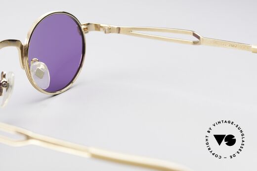 Jean Paul Gaultier 55-7107 90's Round JPG Gold Plated, NO RETRO glasses; but a rare ORIGINAL from 1997, Made for Men and Women
