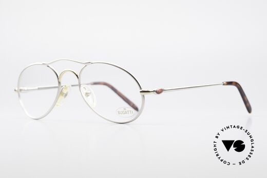 Bugatti 23439 Vintage Glasses With Clip On, metal frame can be glazed with lenses of any kind, Made for Men