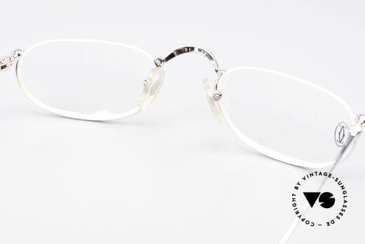 Cartier Demi Lune 2000 - M Oval Reading Frame Platinum, noble reading glasses for ladies and gentlemen alike, Made for Men and Women