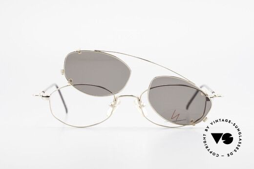 Yohji Yamamoto 51-7211 Gold Plated Frame With Clip On, NO retro specs, but a 20 years old Yamamoto original, Made for Men and Women