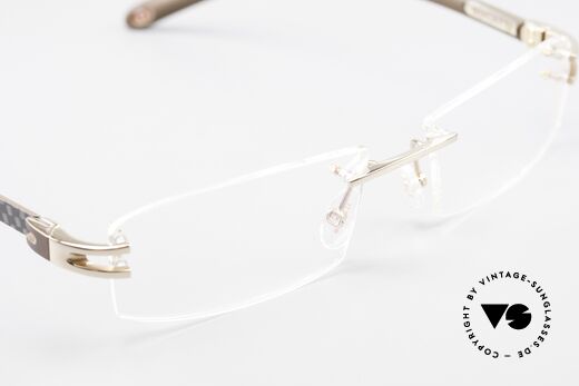 Bugatti 464 Rimless Glasses Carbon Gold, NO RETRO EYEWEAR, but a costly rarity, size 56/16, Made for Men