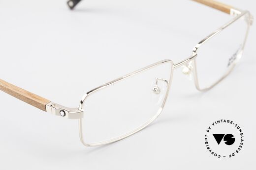 Montblanc MB389 Gold-Plated Wood Glasses Men, frame can be glazed with optical lenses / sun lenses, Made for Men