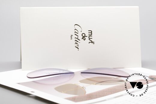 Cartier Vendome Lenses - M Sun Lenses Blue Pink Gradient, made by our optician (thus, brand-new and scratch-free), Made for Men