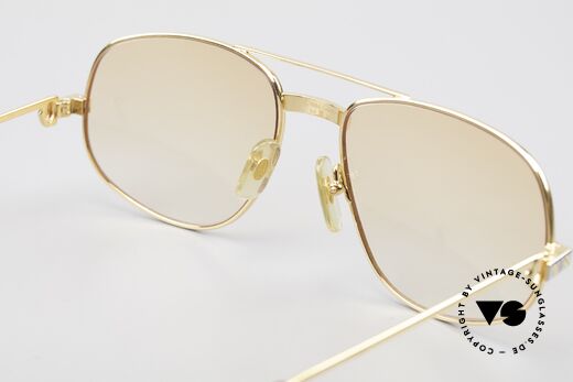 Cartier Romance Santos - L Luxury Vintage Sunglasses 80's, new ORANGE-gradient sun lenses (also wearable at night), Made for Men