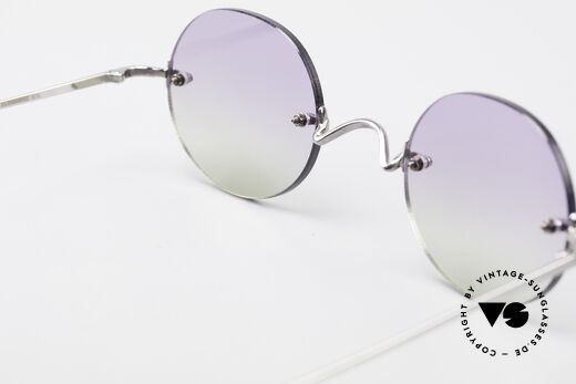Freudenhaus Flemming Round Rimless Sunglasses, NO RETRO fashion, but an old Original from the 90's, Made for Men and Women