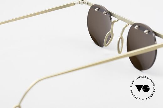 Theo Belgium Tita VII 10 Crazy Titanium Sunglasses 90s, brown sun lenses could be replaced with optical lenses, Made for Men and Women