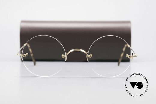 Lunor Classic Round GP Steve Jobs Glasses Rimless Gold, Size: small, Made for Men and Women Lunor Classic Round GP Steve Jobs Glasses Rimless Gold, Size: small, Made for Men and Women