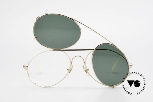 Bugatti 65987 Gold Plated Frame Clip On, NO RETRO sunglasses; an ORIGINAL from 1986, Made for Men