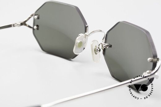 Cartier Rimless Octag - M Octagonal Luxury Sunglasses, with new CR39 UV400 lenses in gray-green G15 color, Made for Men and Women