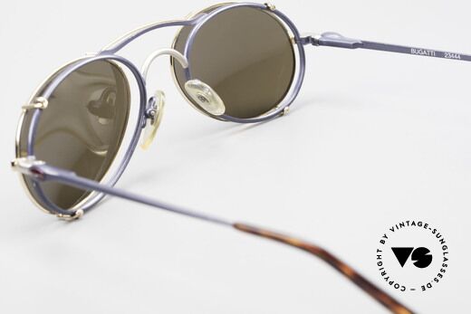 Bugatti 23444 Old 90's Glasses With Clip On, NO RETRO fashion, but an authentic old 90's original, Made for Men