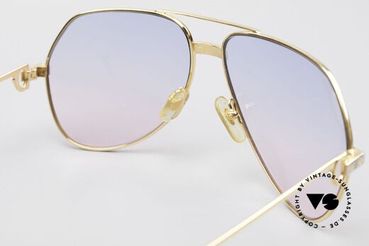 Cartier Vendome Santos - L Rare Luxury 80's Sunglasses, lenses from BABY-BLUE to PINK; also wearable at night, Made for Men
