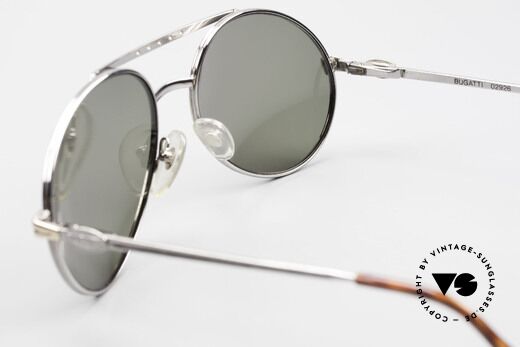 Bugatti 02926 80's Large Sunglasses For Men, dark green sun lenses can be replaced with prescriptions, Made for Men
