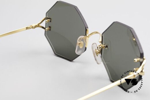 Cartier Rimless Octag Rimless Octagonal Sunglasses, with new CR39 UV400 lenses in gray-green G15 color, Made for Men and Women