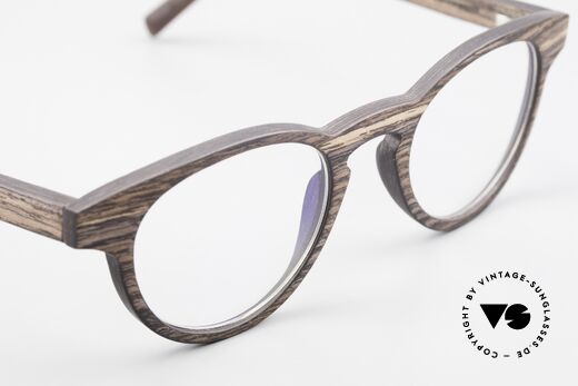 Kerbholz Friedrich Panto Wood Glasses Kingwood, unworn pair with flexible spring hinges (1. class fit), Made for Men and Women