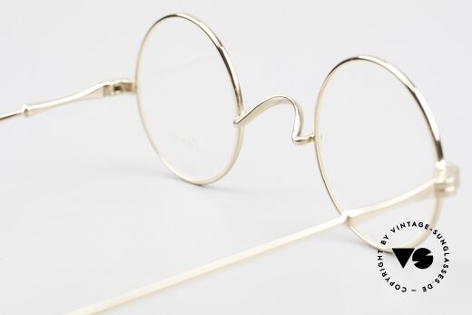 Lunor II 12 Small Round Gold Glasses, the frame (38/26) can be glazed with lenses of any kind, Made for Men and Women