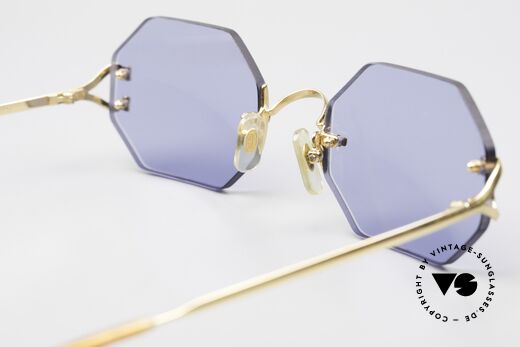 Cartier Rimless Octag Octag Shades One of a Kind, with new CR39 UV400 lenses in solid blue; 100% UV, Made for Men and Women