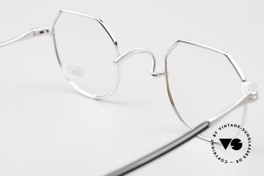Lunor II A 18 Square Panto Frame Platinum, DEMO lenses should be replaced with prescription lenses, Made for Men and Women