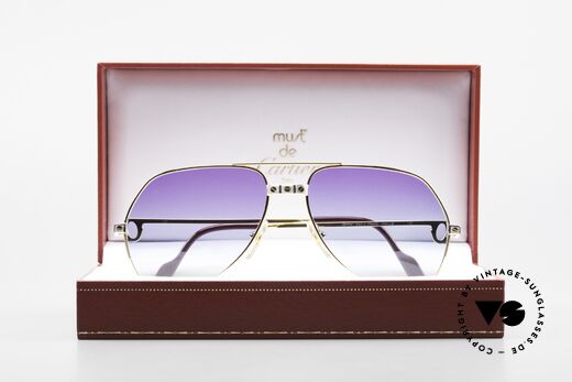 Cartier Vendome Santos - M James Bond Sunglasses 1980's, unworn rarity; 22ct gold-plated + full original packing, Made for Men and Women