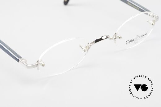 Gold & Wood 338 Luxury Rimless Specs Oval 90's, NO RETRO, but a precious old vintage ORIGINAL, Made for Men and Women
