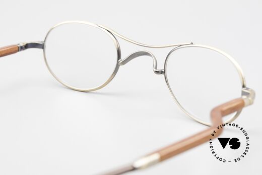 Gold & Wood 352 Luxury Wooden Specs Oval 90's, NO RETRO, but a precious old vintage ORIGINAL, Made for Men and Women