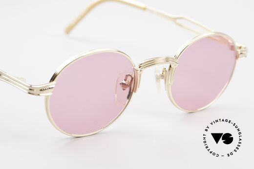 Jean Paul Gaultier 55-7107 Pink Round Glasses Gold Plated, NO RETRO glasses; but a rare ORIGINAL from 1997, Made for Men and Women