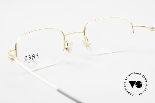Fred F10 L03 Semi Rimless 90's Luxury Frame, DEMO lenses can be replaced with prescription lenses, Made for Men and Women
