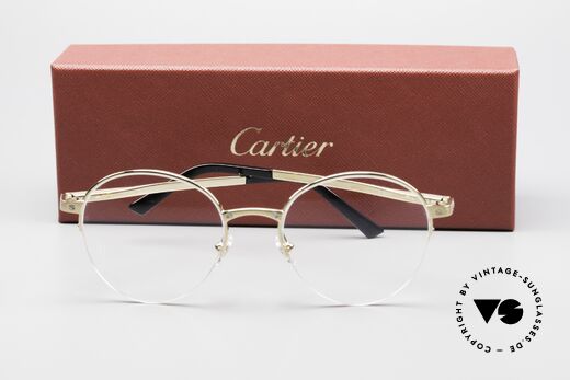 Cartier Core Range CT01080 Panto Eyeglasses Semi Rimless, Size: large, Made for Men and Women