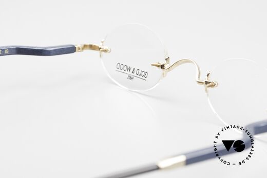 Gold & Wood 338 Oval 90's Luxury Rimless Specs, NO RETRO, but a precious old vintage ORIGINAL, Made for Men and Women