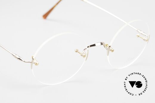 Lunor Classic Round GP Steve Jobs Eyeglasses Rimless, these "celebrity Lunor glasses" can be glazed optionally, Made for Men and Women