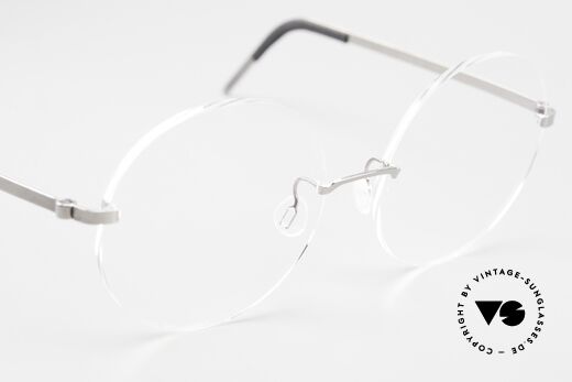 Lindberg 2341 Strip Titan Big Round Titan Frame Rimless, unworn, New Old Stock, with original case by Lindberg, Made for Men and Women