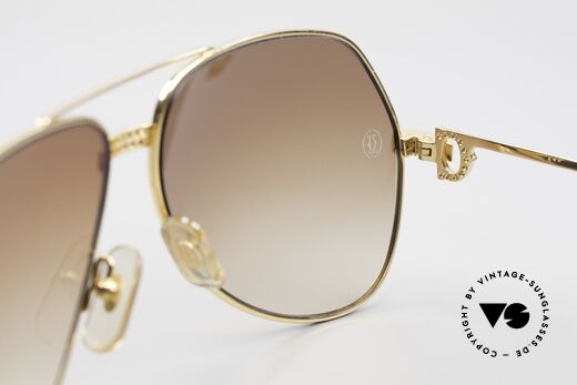 Cartier Grand Pavage Jewel Sunglasses Solid Gold, a precious, unworn ORIGINAL in LARGE size 62-14, 140, Made for Men