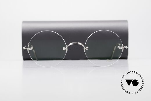 Lunor Classic Round PP The Rimless Steve Jobs Glasses, Size: small, Made for Men and Women