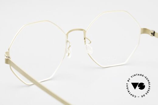 Lindberg 9609 Strip Titanium Octagonal Eyeglasses Dull Gold, titanium frame fits lenses (optical / sun) of any kind, Made for Men and Women