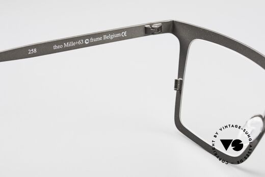 Theo Belgium Mille 63 Men's Eyeglasses Square Large, 143mm frame width: rather a LARGE size for men, Made for Men