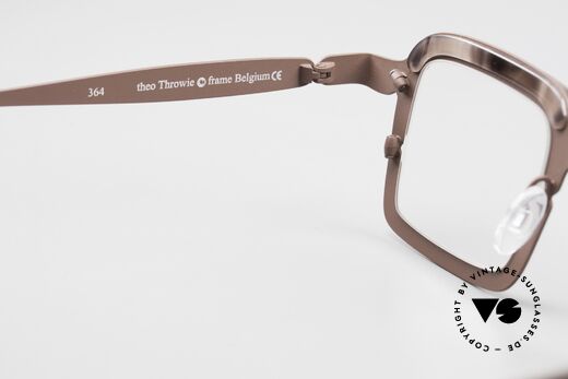 Theo Belgium Throwie Unisex Eyewear Square, metal frame can be glazed with lenses of any kind, Made for Men and Women