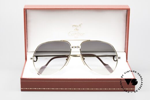 Cartier Vendome Santos - M Gray-Yellow Gradient Lenses, NO RETRO shades, but an old vintage Cartier ORIGINAL, Made for Men and Women Cartier Vendome Santos - M Gray-Yellow Gradient Lenses, NO RETRO shades, but an old vintage Cartier ORIGINAL, Made for Men and Women