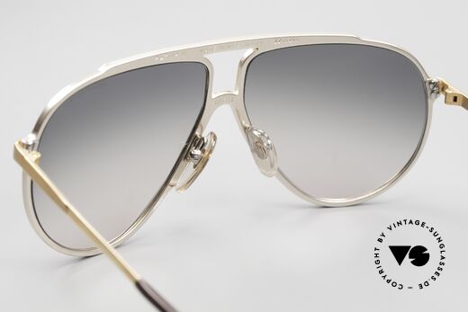 Alpina M1 80s Iconic Vintage Sunglasses, silver / gold frame and original gray-gradient lenses, Made for Men and Women