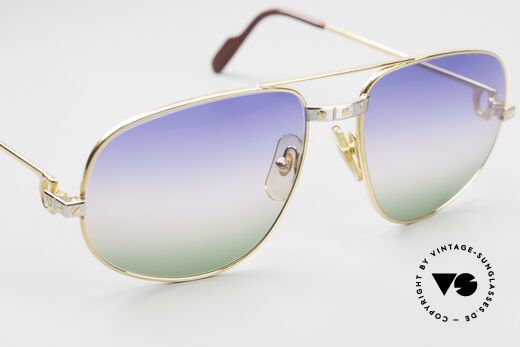 Cartier Romance Santos - XL 80s Luxury Vintage Sunglasses, with new triple-gradient sun lenses (100% UV protection), Made for Men