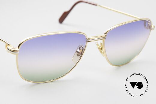 Cartier Courcelles Unique 90's Luxury Sunglasses, tricolored lenses: the triple tint looks like a horizon, Made for Men and Women