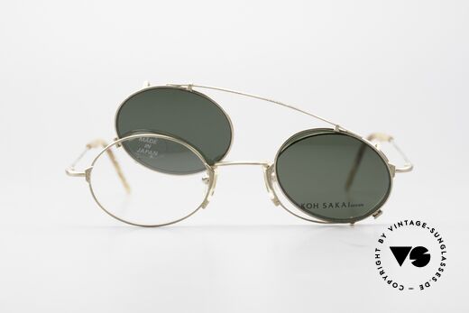 Koh Sakai KS9711 Clip On Glasses 90's Titanium, unworn; tiny scratches on the lenses (reduced to 229€), Made for Men and Women