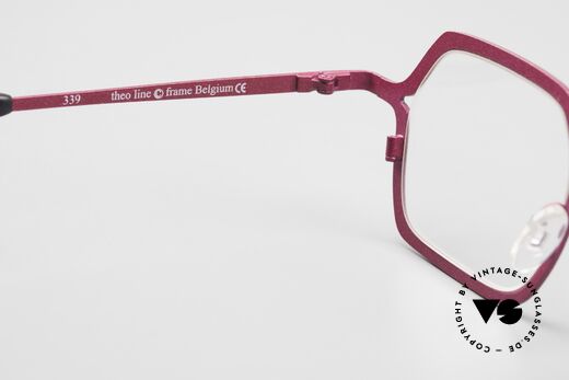 Theo Belgium Line Women's Glasses Pink Metallic, DEMO lenses should be replaced with prescriptions, Made for Women