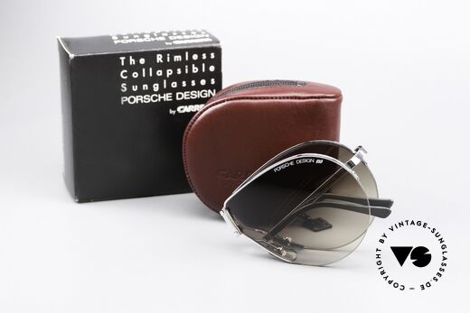 Porsche 5628 Rare 80's Folding Shades, brown-gradient PORSCHE DESIGN sun lenses, 100% UV, Made for Men