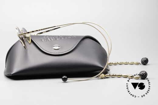 Jean Paul Gaultier 55-9673 Gold Plated Chains & Pearls, NO retro eyewear; an authentic old original from 1992, Made for Women