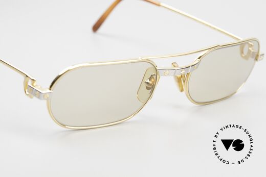 Cartier Must Santos - M Changeable Mineral Lenses, the 22ct gold-plated frame can be glazed with opticals too, Made for Men and Women