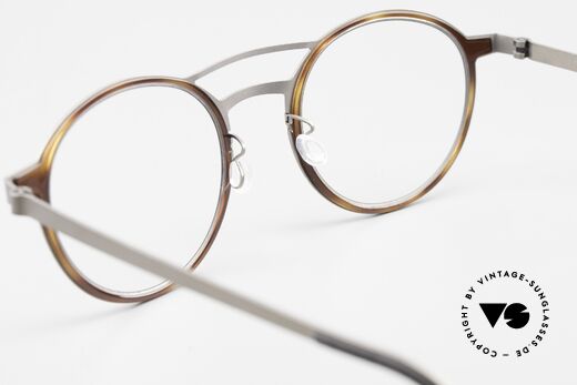 Lindberg 9739 Strip Titanium Round Double Bridge Glasses, orig. DEMO lenses can be replaced with prescriptions, Made for Men