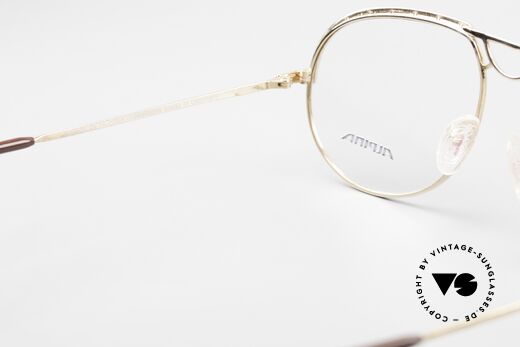Alpina M1F767 Rare 90's Aviator Eyeglasses, clear demo lenses can be replaced with prescriptions, Made for Men