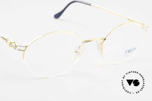 Fred Feroe Rare Oval Luxury Eyeglasses, NO RETRO, but a GOLD-PLATED original in size 51/21, Made for Men and Women