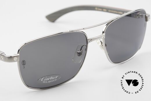 Cartier Santos De Cartier Wooden Shades Polarized, unworn original from 2010 with full orig. packaging, Made for Men