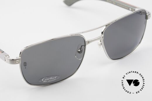 Cartier Santos De Cartier Large Wood Frame Polarized, unworn original from 2010 with full orig. packaging, Made for Men