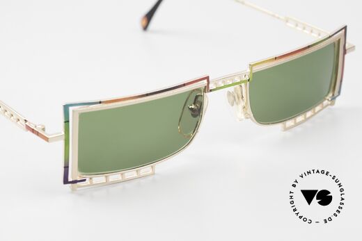 Casanova LC4 Rainbow Colored Shades 90's, unworn original; green lenses (100% UV protection), Made for Men and Women